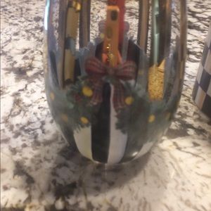 Mackenzie Childs 6 Evergreen tumblers with box new